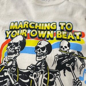 Marching Skeletons Long Sleeve Shirt - Cream (Boss Dog)